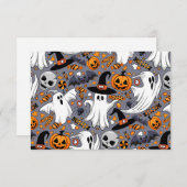 幽霊不気味と不気味なかわいいモンスター サンキューカード (正面/裏面)