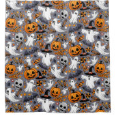 幽霊不気味と不気味なかわいいモンスター シャワーカーテン (正面)