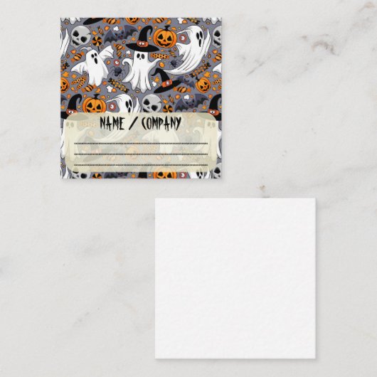 幽霊不気味と不気味なかわいいモンスター スクエア名刺 (正面/裏面)