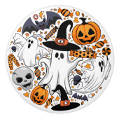 幽霊不気味と不気味なかわいいモンスター セラミックノブ (正面)