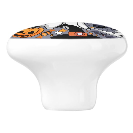 幽霊不気味と不気味なかわいいモンスター セラミックノブ (側面)