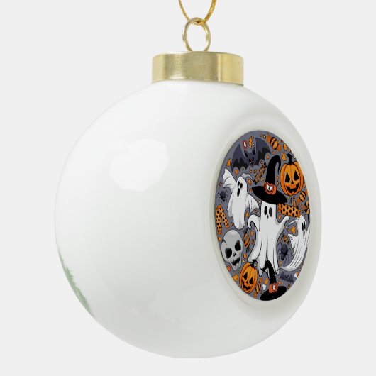 幽霊不気味と不気味なかわいいモンスター セラミックボールオーナメント (左)