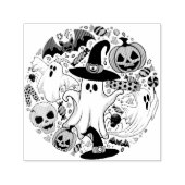 幽霊不気味と不気味なかわいいモンスター セルフインキングスタンプ (デザイン)