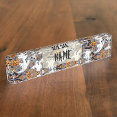 幽霊不気味と不気味なかわいいモンスター デスクネームプレート (側面)