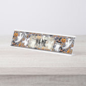 幽霊不気味と不気味なかわいいモンスター デスクネームプレート (正面)