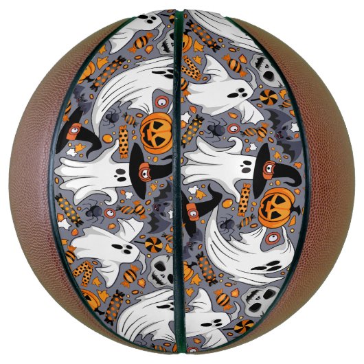 幽霊不気味と不気味なかわいいモンスター バスケットボール (縦)