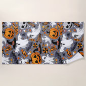 幽霊不気味と不気味なかわいいモンスター ビーチタオル (正面)