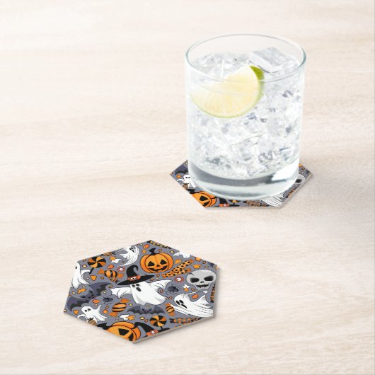 幽霊不気味と不気味なかわいいモンスター ペーパーコースター (インサイチュ)