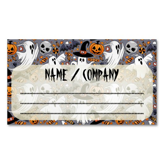 幽霊不気味と不気味なかわいいモンスター マグネット名刺 (正面)