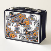 幽霊不気味と不気味なかわいいモンスター メタルランチボックス (裏面)