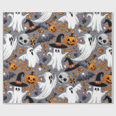 幽霊不気味と不気味なかわいいモンスター ラッピングペーパー (フラット)