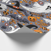 幽霊不気味と不気味なかわいいモンスター ラッピングペーパー (角)
