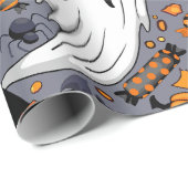 幽霊不気味と不気味なかわいいモンスター ラッピングペーパー (ロールコーナー)