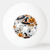 幽霊不気味と不気味なかわいいモンスター 卓球ボール (正面)