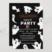 幽霊不気味のある夜 – ハロウィーン招待状 招待状 (正面/裏面)