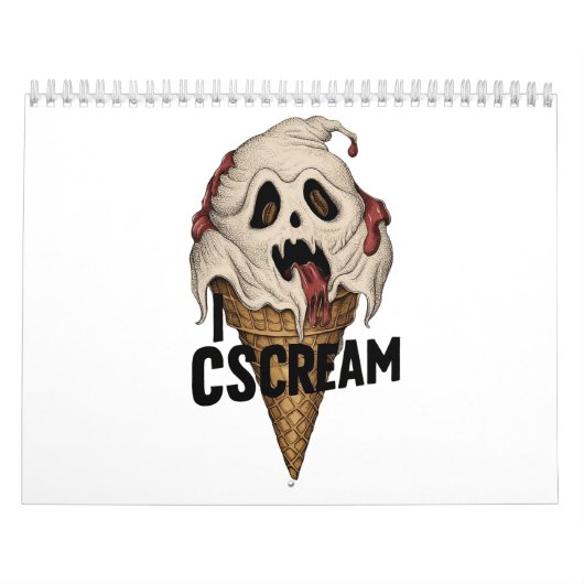 幽霊不気味アイスクリーム「I CSCREAM」 カレンダー (カバー)
