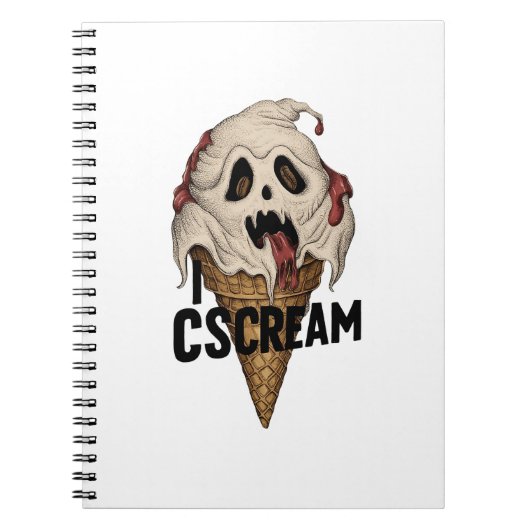 幽霊不気味アイスクリーム「I CSCREAM」 ノートブック (正面)