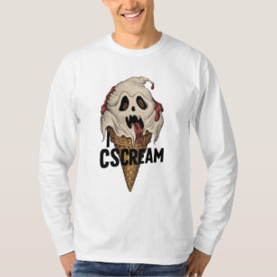 幽霊不気味アイスクリーム「I CSCREAM」 Tシャツ