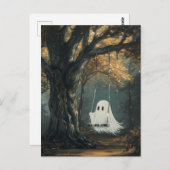 幽霊不気味オンスイングオータムハロウィーン ポストカード (正面/裏面)