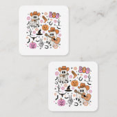 幽霊不気味カウボーイキュートハロウィーンブーウェスタンレー スクエア名刺 (正面/裏面)