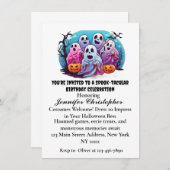 幽霊不気味カボチャこうもりハロウィーン誕生日 招待状 (正面/裏面)