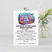 幽霊不気味カボチャこうもりハロウィーン誕生日 招待状 (スタンド正面)