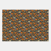 幽霊不気味カボチャスカルハロウィーンパターン ラッピングペーパーシート (正面2)