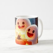幽霊不気味カボチャパーティーグロー コーヒーマグカップ (正面右)