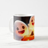 幽霊不気味カボチャパーティーグロー コーヒーマグカップ (正面左)