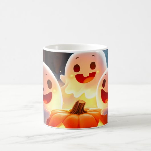 幽霊不気味カボチャパーティーグロー コーヒーマグカップ (中央)