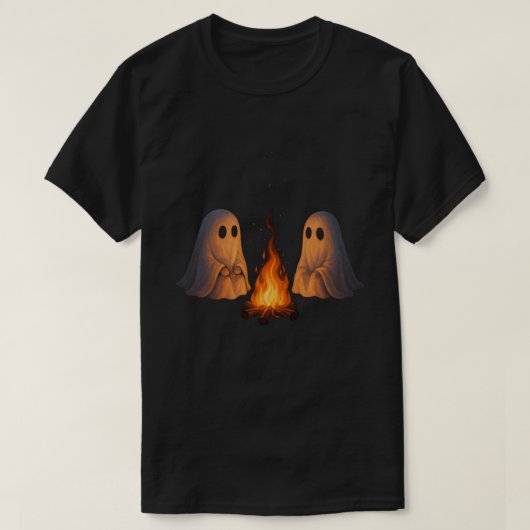 幽霊不気味キャンプファイアコージーハロウィンエステティック Tシャツ (デザイン正面)