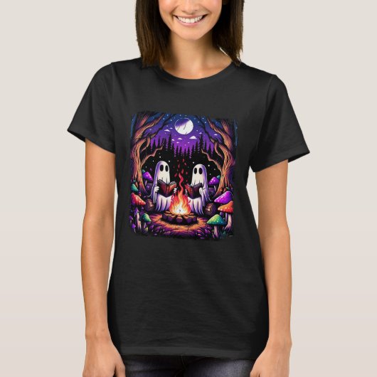 幽霊不気味ズ読ブックコテージコア先生 Tシャツ (正面)