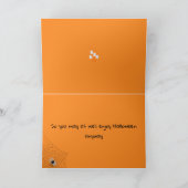 幽霊不気味タイポグラフィ漫画おもしろいかわいい挨拶 カード (内部)