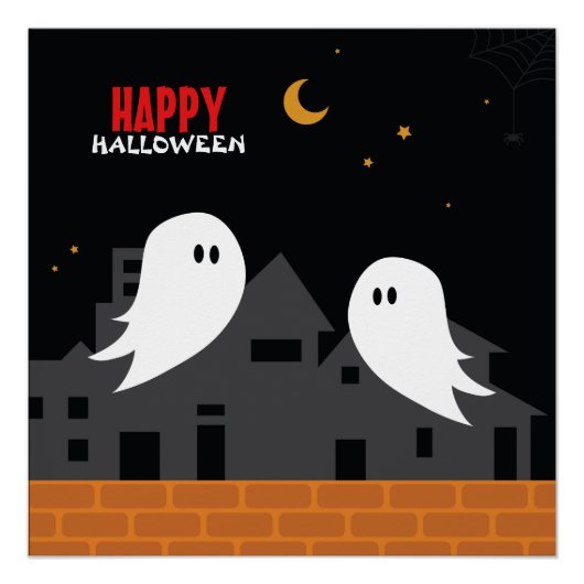 幽霊不気味タウンのハロウィーンのホラー漫画 ポスター (正面)