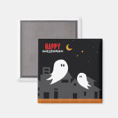 幽霊不気味タウンのハロウィーン漫画 マグネット (正面/裏面)