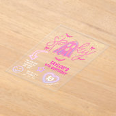 幽霊不気味ネオンピンクハロウィーン誕生日 アクリル招待状 (レイダウン)