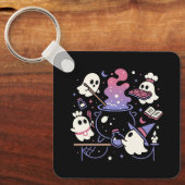 幽霊不気味ハロウィーンウィッチカルドロン キーホルダー (正面)