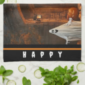 幽霊不気味ハロウィーンコレクション キッチンタオル (折り畳み)