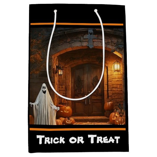 幽霊不気味ハロウィーンコレクション ミディアムペーパーバッグ (正面)