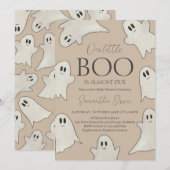 幽霊不気味ハロウィーンベイビーシャワー 招待状 (正面/裏面)