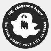 幽霊不気味ハロウィーン差出人住所 ラウンドシール (正面)