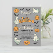 幽霊不気味ハロウィーン秋第2誕生日 招待状 (スタンド正面)