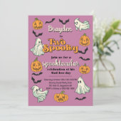 幽霊不気味ハロウィーン秋第2誕生日 招待状 (スタンド正面)