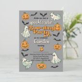 幽霊不気味ハロウィーン秋誕生日パーティー 招待状 (スタンド正面)