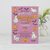幽霊不気味ハロウィーン秋誕生日パーティー 招待状 (スタンド正面)