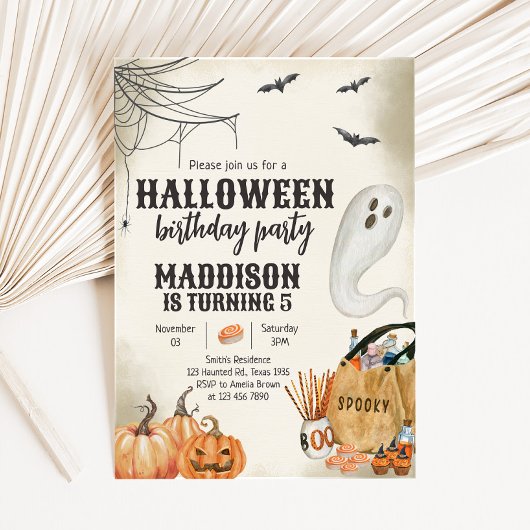 幽霊不気味ハロウィーン誕生日パーティー 招待状