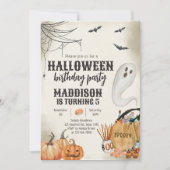 幽霊不気味ハロウィーン誕生日パーティー 招待状 (正面)