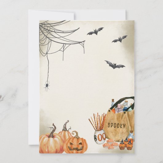 幽霊不気味ハロウィーン誕生日パーティー 招待状 (裏面)