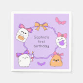 幽霊不気味ハロウィーン誕生日 スタンダードカクテルナプキン (正面)