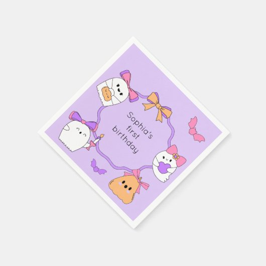 幽霊不気味ハロウィーン誕生日 スタンダードカクテルナプキン (角)